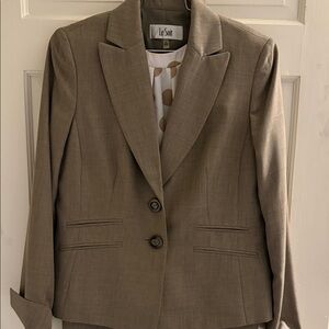 Le Suit Taupe Two-Button Blazer 3 piece suit